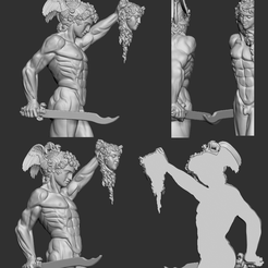 02.png STL file perseus with the head of medusa・3D printable model to download