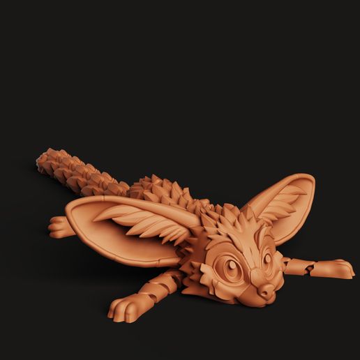 D31.18.jpg Flexi Fantasy Fox | Geistertier mit Gelenk | Fidget Toy STL | Fabelwesen 3D-Druck