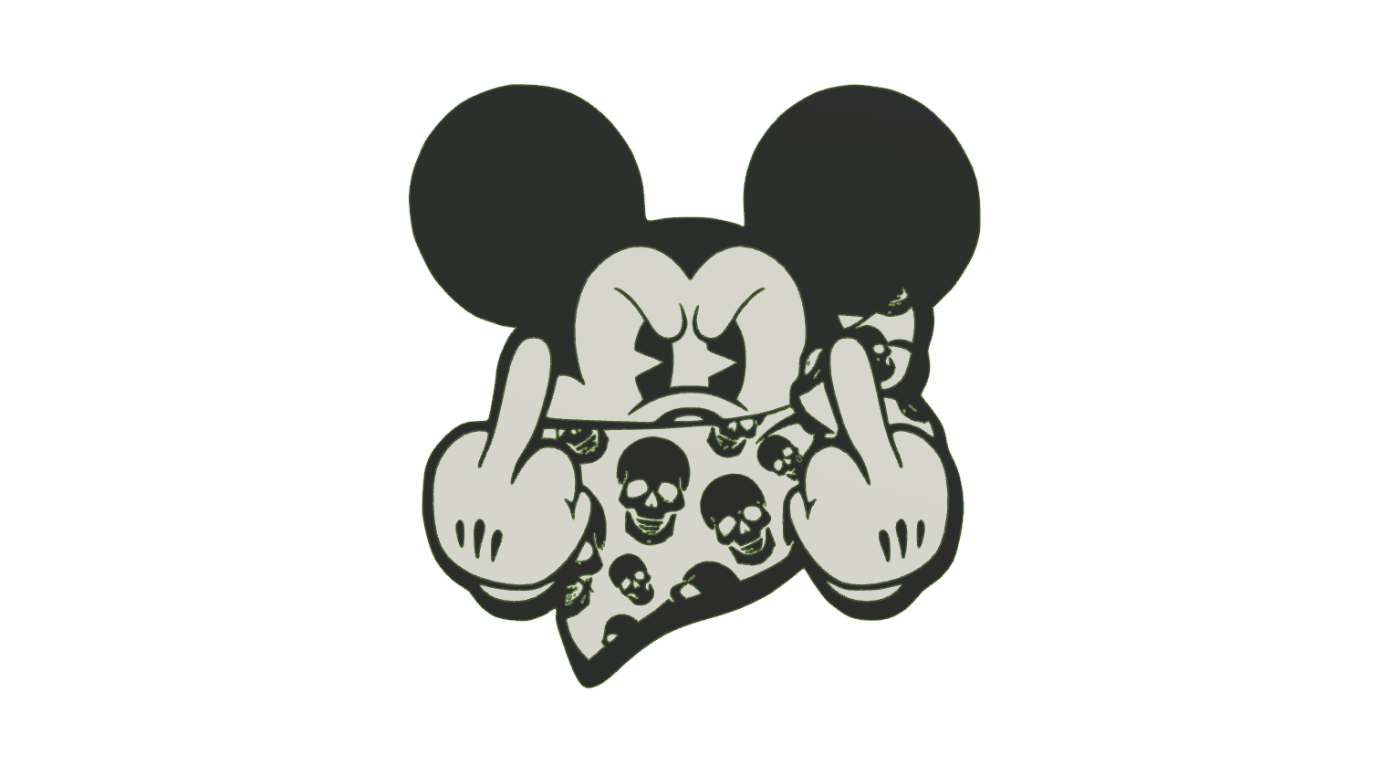Download STL file Bad Mickey 2d wall hanging • Model to 3D print ・ Cults