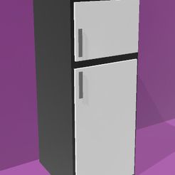 kitchen-fridge.png OBJ file Kitchen fridge: doll furniture・Model to download and 3D print