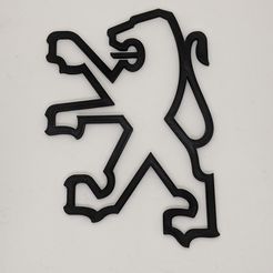 Logo-lion-peugeot-année-80.jpg STL file Peugeot logo wall decoration・3D printable model to download