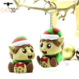 Cutie3D-Christmas Elf Keycap Fidget Clicker Keychain_06.png Cutie3D Christmas Elf Keycap Fidget Clicker Keychain - симпатичный брелок для рюкзака