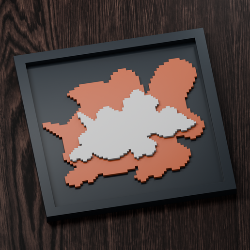 Seaking Line - Pokemon Silhouette Frame | Gen 5 sprite style | STL