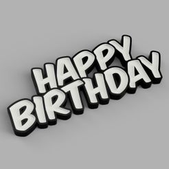 STL file Happy Birthday Sign・3D print design to download・Cults