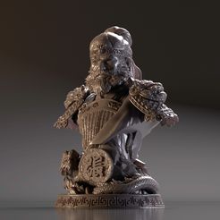 main-사본.jpg STL file Bust of Zhang Fei - Romance of the Three Kingdoms 3D print model・3D print design to download, kleaflab