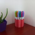 5.jpg Zigzag Rows Pen&Sharpie Holder Stl File, For 16 Sharpies