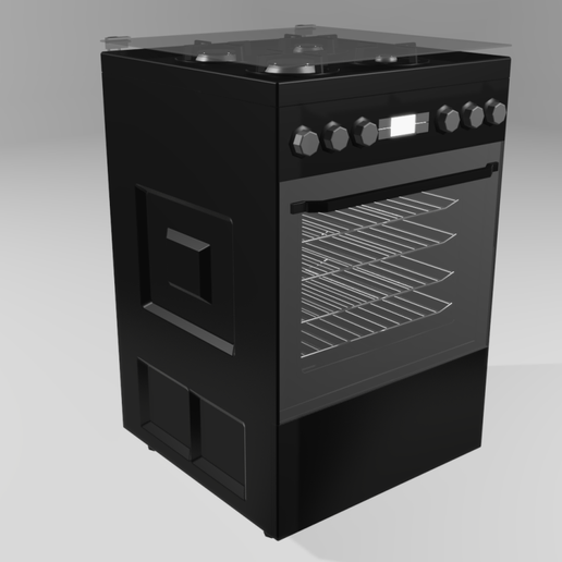 Low Poly Kitchen Stove 3D model