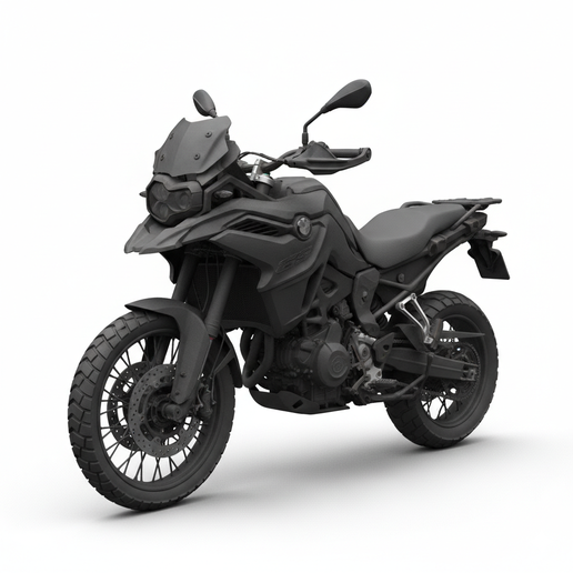 BMW F850GS motorcycle stand STL, street bike STL, bike STL, touring motorcycle STL, motocross bike STL, stretched swingarm bike STL, motorcycle model kit, motorcycle workshop STL, 1:18 motorcycle, biker figure STL, print ready motorcycle STL, garage diora