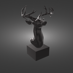 Deer-head-render.png Файл STL Deer head・Дизайн 3D-печати для загрузки3D
