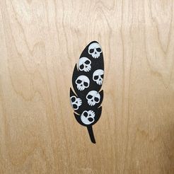 20230914_200337.jpg STL file feather bookmark skull・3D printer design to download