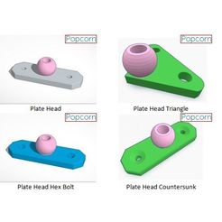 4_PlatesHead.jpg Free 3D file Popcorn Head Plates・3D printer design to download