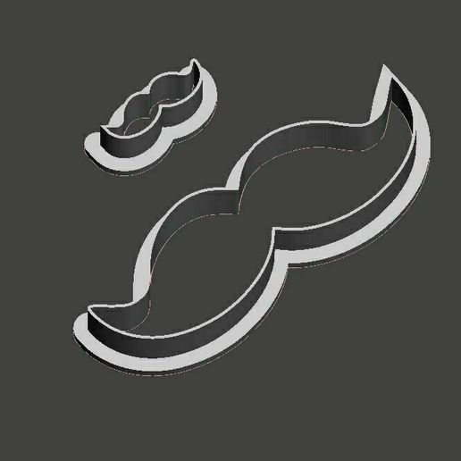 Mustache cookie cutter 3D model