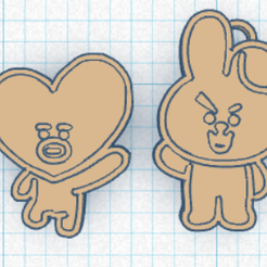 PRIMER-PACK.png STL file BTS TATA AND COOKY KEY RINGS.・3D printer design to download
