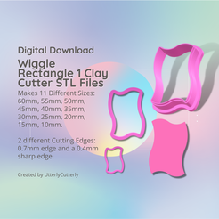 Cover-7.png Archivo 3D Cortador de arcilla Wiggle Rectangle 1 - Mid Century Modern STL Digital File Download- 11 tamaños y 2 versiones de cortador Pendientes, colgante, pasador・Idea de impresión 3D para descargar