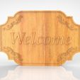 untitled.7.jpg Welcome Sign,wall decor welcome, 3D STL Model, CNC Router Engraver, Artcam, Aspire, CNC files, Wood, Art, Wall Decor, Cnc.