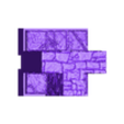 1X1 half wall 3 ways.stl terrain, tile, rpg, 28 mm, d&d, Dungeon set 1 (Quick tiling system)