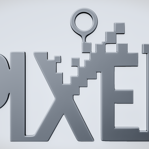 🗝️ PIXEL Glitch Word Sign・ STL File for 3D printing・Cults