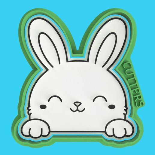 🐰🌸 Easter Bunny Cookie Cutter - Peeking Friend - Easter Bunny Cutter - Peeking and Cheerful Friend