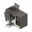 Bureau-ordinateur-B-3.png 1/18 Bureau ordinateur B / Computer desk B diecast