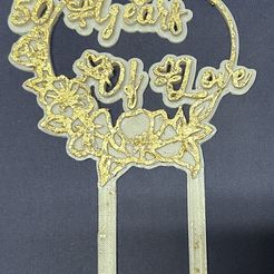 83EFED16-8EC1-460D-8AB9-38AA42ED92DF.jpeg STL-Datei 50 Jahre Liebe Tortenaufleger・3D-Druckvorlage zum Herunterladen