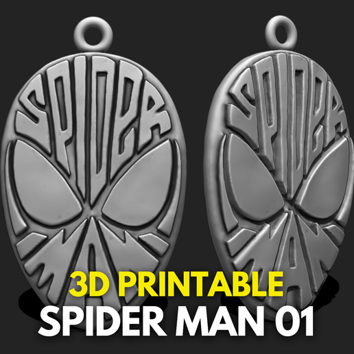 3d_spider_man_pendant_Handmade-Jewelry_Sterling-Silver-Necklace_Gemstone-Pendant_Custom-Jewelry_Boho.png Spider-Man Mask Fanart Pendant STL File for 3D Printing 3D Print Model