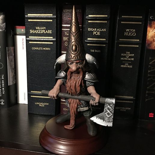 Photo Aug 03, 7 03 46 PM.jpg Gnome with Axe, Fantasy Tabletop RPG Miniature or Garden Gnome Statue