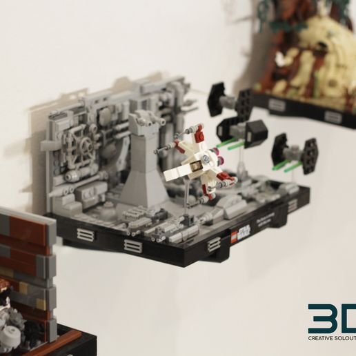 2.jpg Archivo STL Soporte de pared para LEGO Star Wars Diorama Collection Trench Run 75329 75339 75330・Diseño de impresora 3D para descargar, robertcassidy1