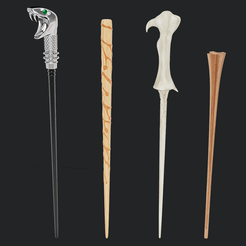 Sin-título-1.png Fichier STL Baguettes Harry Potter Vol 2 (Lucius Malfoy,Hermione,Voldemort,Flitwick)・Plan pour imprimante 3D à télécharger