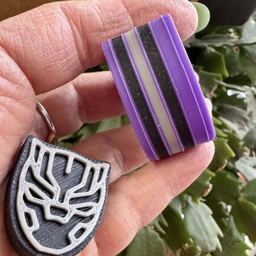 482223063_10221856149192010_5680380425133114697_n.jpg Black Panther Clicker Fidget Keychain