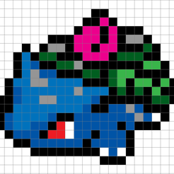Ivysaur-pixel-art-map.png STL file 002 Ivysaur・3D printing model to download