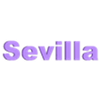 Sevilla_name.stl Wall silhouette - City skyline - Sevilla