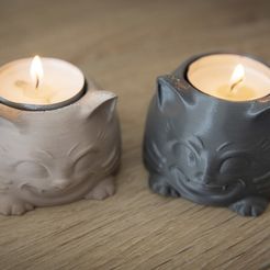 6c216a5c9ba90c3b9106df7fdcebb4b0_display_large.jpg Free STL file Cute cat candle holder・3D print design to download