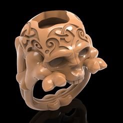 1.jpg Skull ring skeleton jewelry 3D print model