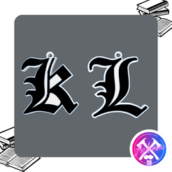 Llaveros-K-L.png Key rings "Death Note" L K