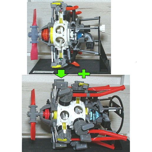 Radial Engine, 7-Cylinder, Optional Parts Kit (3) to 14-Cylinder 3D model
