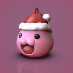final-01-santa-poring.jpg STL file Santa poring Ornament (ragnarok online)・Design to download and 3D print