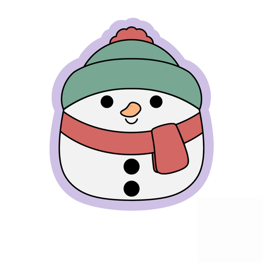 Cute Snowman Cookie Cutter STL – Christmas Snowman 3D Print File