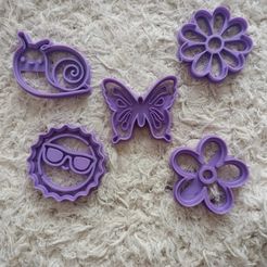combo-primavera.jpg Archivo STL cortante galletita primavera x 5 a 8cm・Design para impresora 3D para descargar