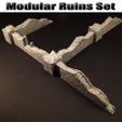 Painted.jpg Modular Ruins Set for Tabletop Games (Brick Walls)