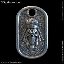 ES_vol1_Pendant_K1.jpg 3D-Datei Ägyptischer Schädel vol1 Anhänger・Design für den 3D-Druck zum Herunterladen
