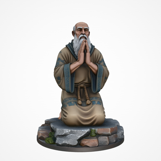 foto-1.png Preto Velho in Prayer - Umbanda Spiritual Entity Miniature Statue