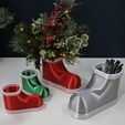 01098926.jpg Holiday Children Boot Planter / Container