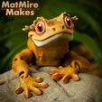 Painted-0230-copy.jpg Crested Gecko Articulated Toy, Print-In-Place Body, Snap-Fit Head, Cute Flexi