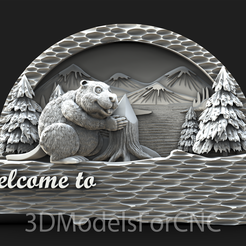 1.png 3D file 3D Model STL File for CNC Router Laser & 3D Printer Welcome Sign 1・3D printable model to download
