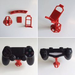 imatge_suport_i_comandament.jpg Free STL file 4 Part Dualshock Support・Template to download and 3D print