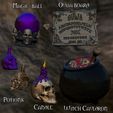 9.jpg Items for witch house / dollhouse / miniatures (cauldron, magic ball, candles, ouija board)