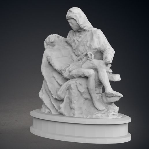 02.jpg Low Poly Pieta Statue