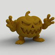 SimLab893.png Halloween Pumpkin Monster Figurine - Spooky Decor Model