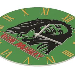 horloge-bob-2.jpg Archivo STL Reloj Bob Marley・Objeto para impresora 3D para descargar
