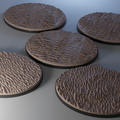 ovw.png Archivo STL 5x bases ovaladas de 120mm x 92mm con suelo arenoso (+toppers)・Idea de impresión 3D para descargar